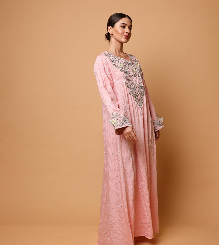 LULWA Embroidered Long Sleeves Jalabiya