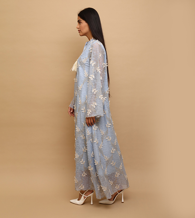 RAYANA Appliqued Flared Sleeves Jalabiya