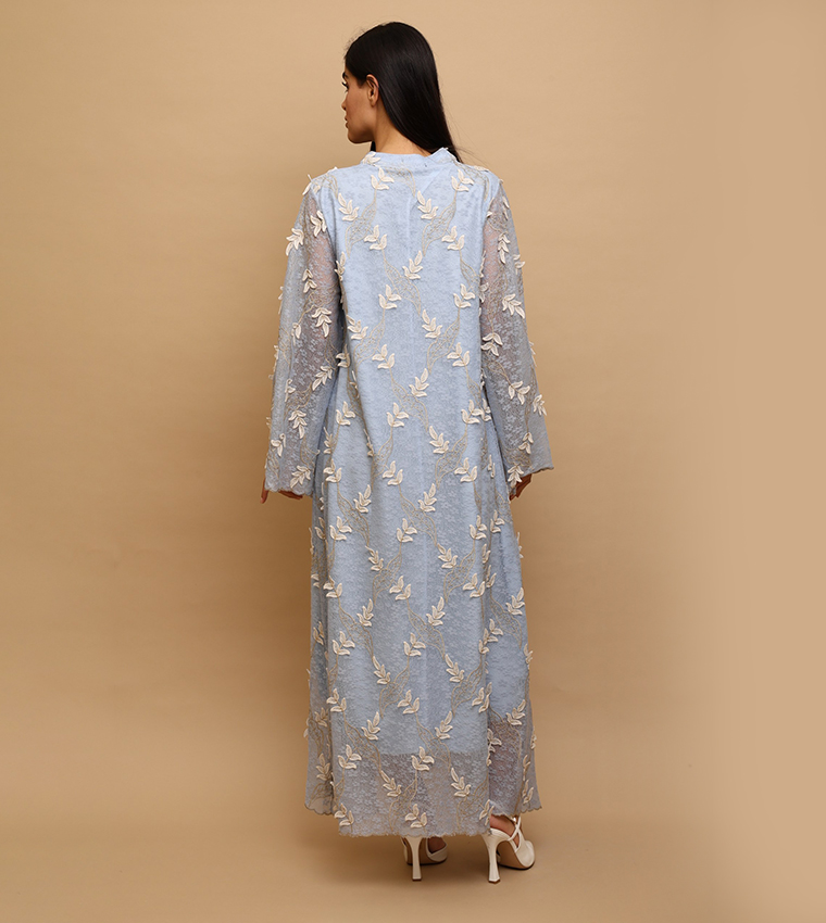 RAYANA Appliqued Flared Sleeves Jalabiya