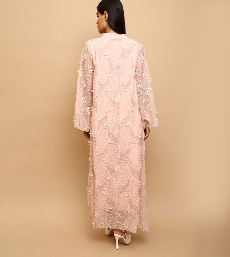 RAYANA Appliqued Flared Sleeves Jalabiya