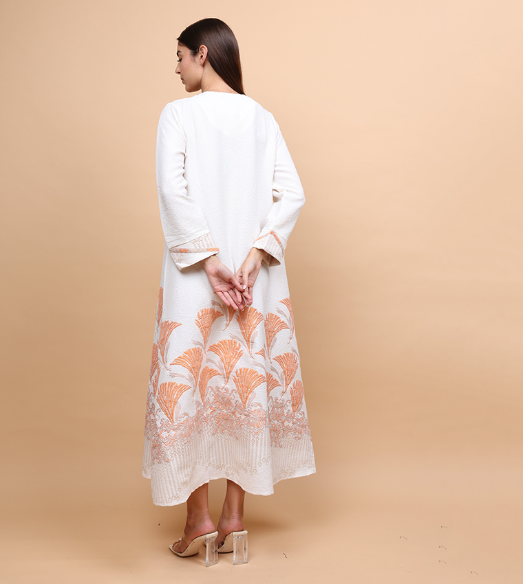 Crystal Embellished Long Sleeves Jalabiya