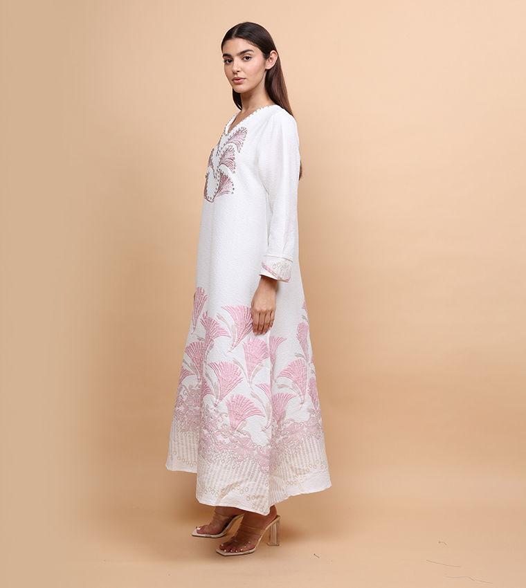 Crystal Embellished Long Sleeves Jalabiya