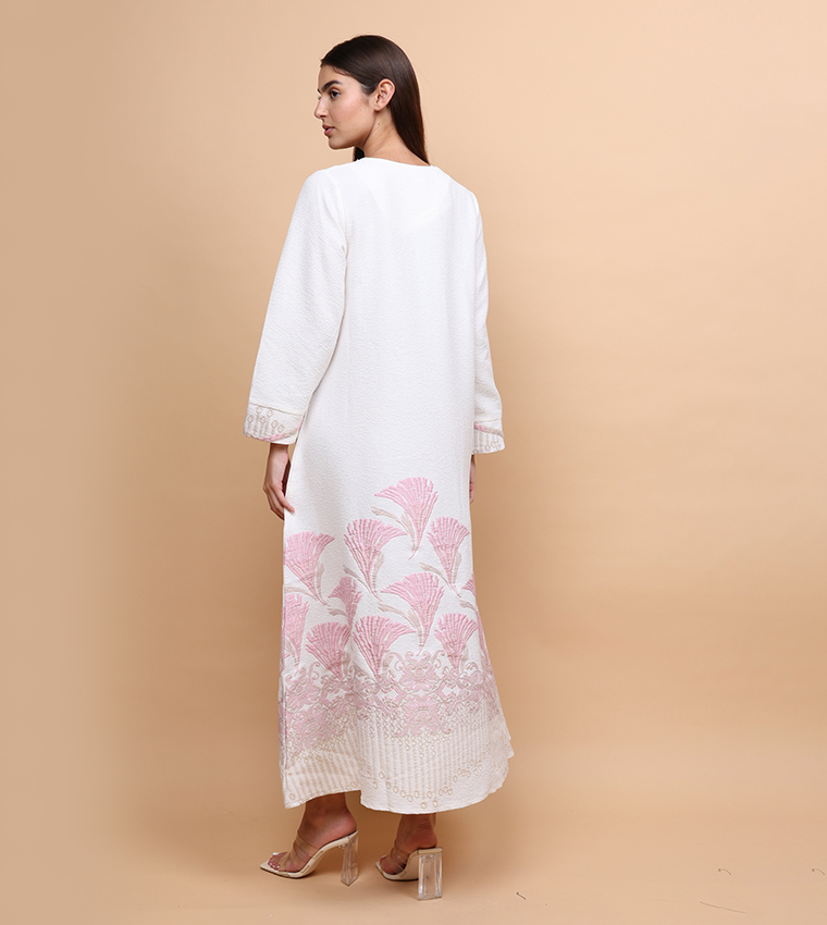 Crystal Embellished Long Sleeves Jalabiya