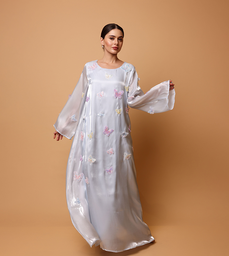 جلابية مزينة بكم فلير 