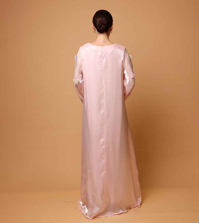 BANAN Butterfly Appliqued Flared Sleeves Jalabiya