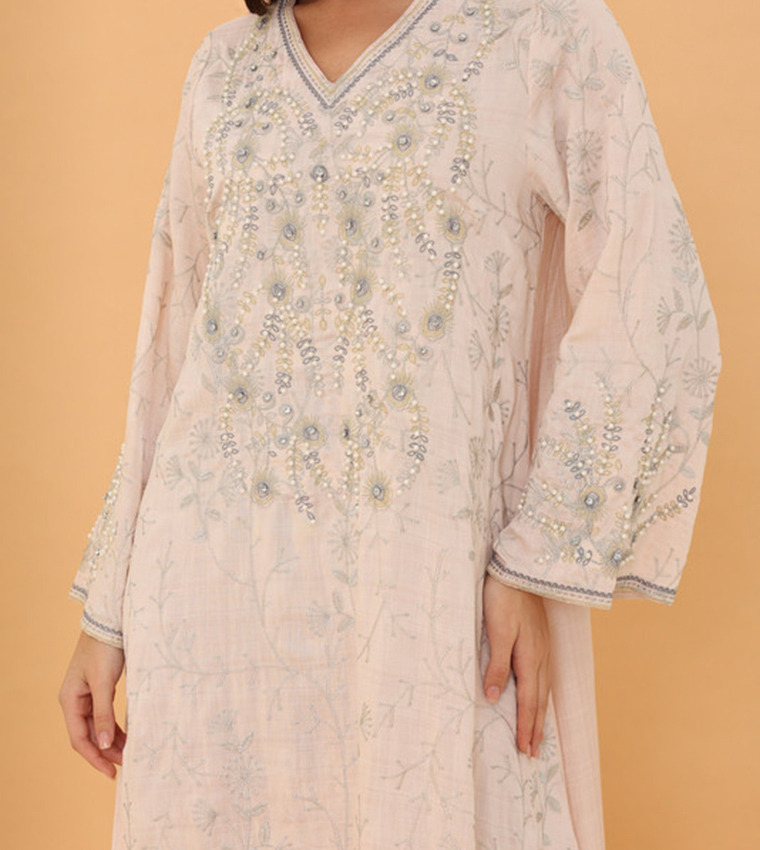 TARA Sequined Layered Jalabiya