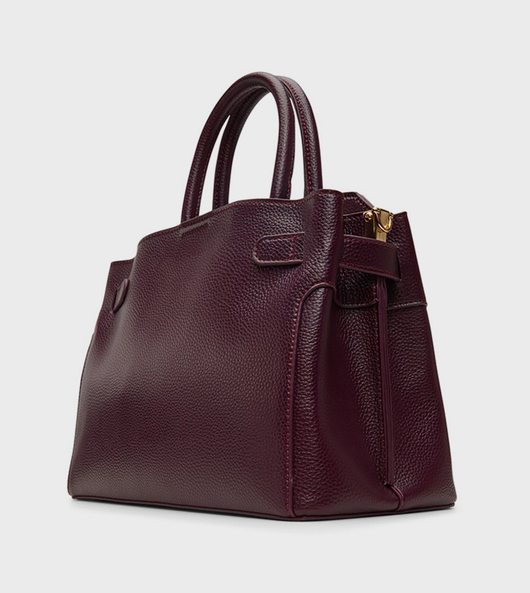LEMERCIER Textured Twist Lock Satchel Bag