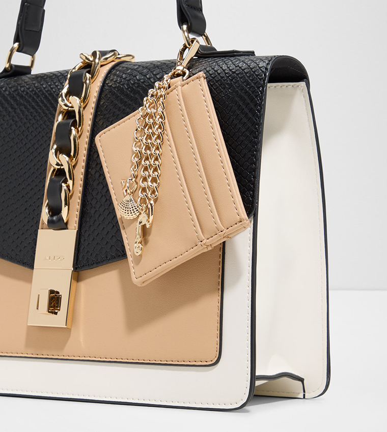 IMPASSE Color Block Top Handle Bag