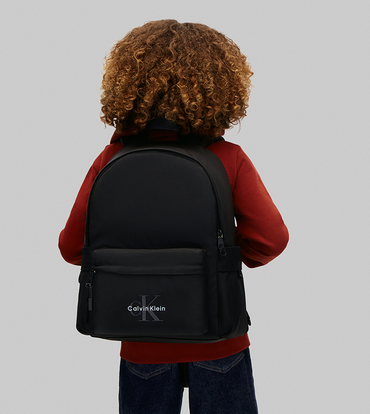 Logo Print Zipper Backpack