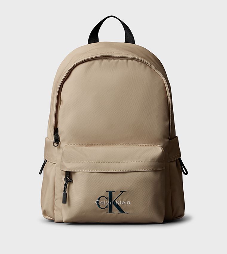 Solid Logo Detail Zip Backpack