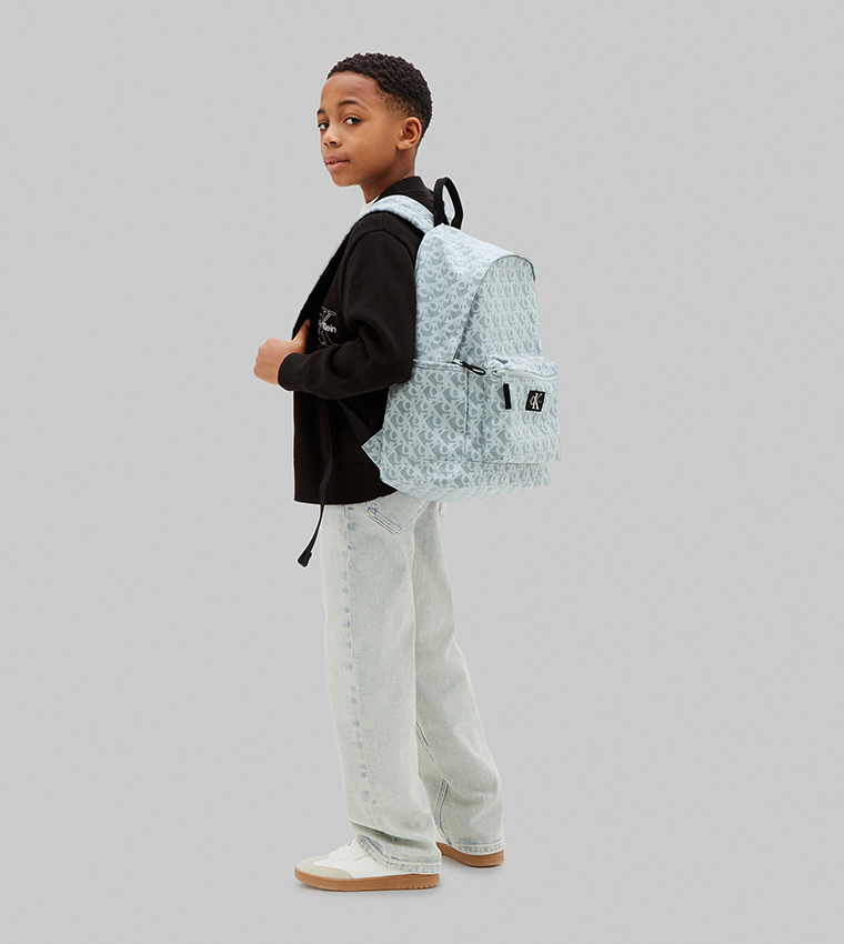 Printed Zipper Backpack