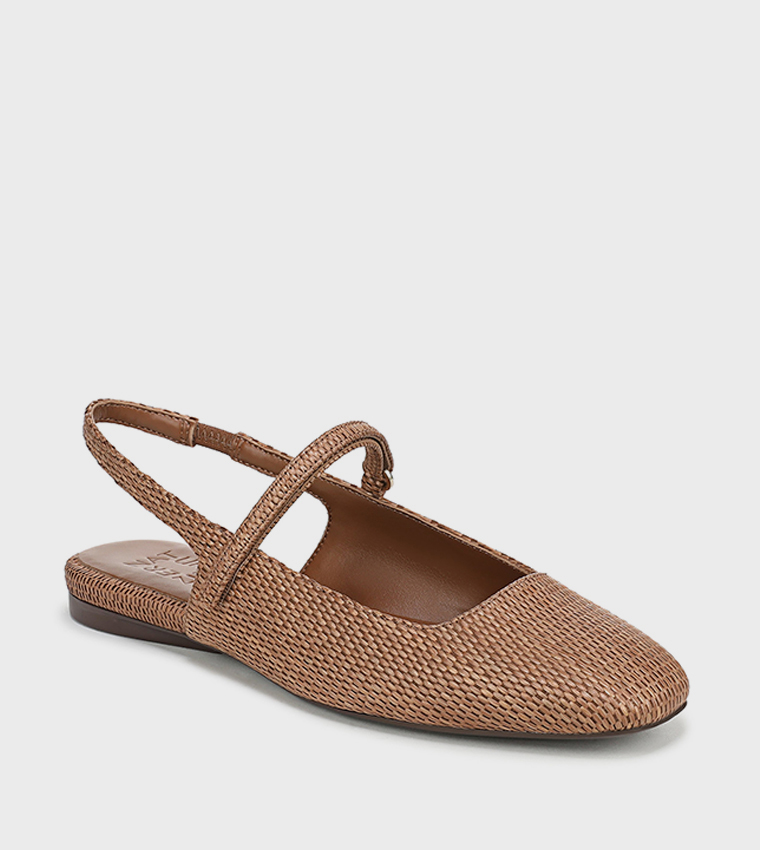 CONNIE Textured Slingback Flat Shoes