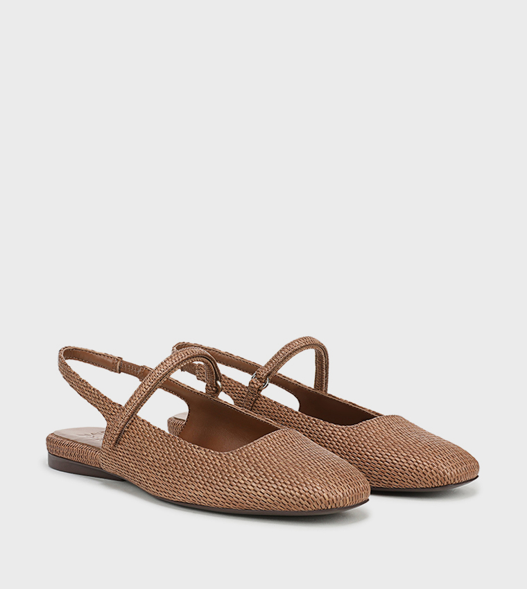 CONNIE Textured Slingback Flat Shoes