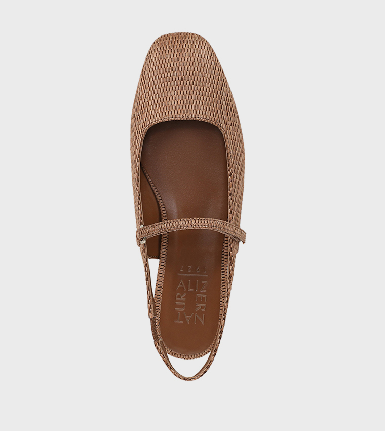 CONNIE Textured Slingback Flat Shoes