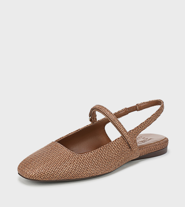 CONNIE Textured Slingback Flat Shoes