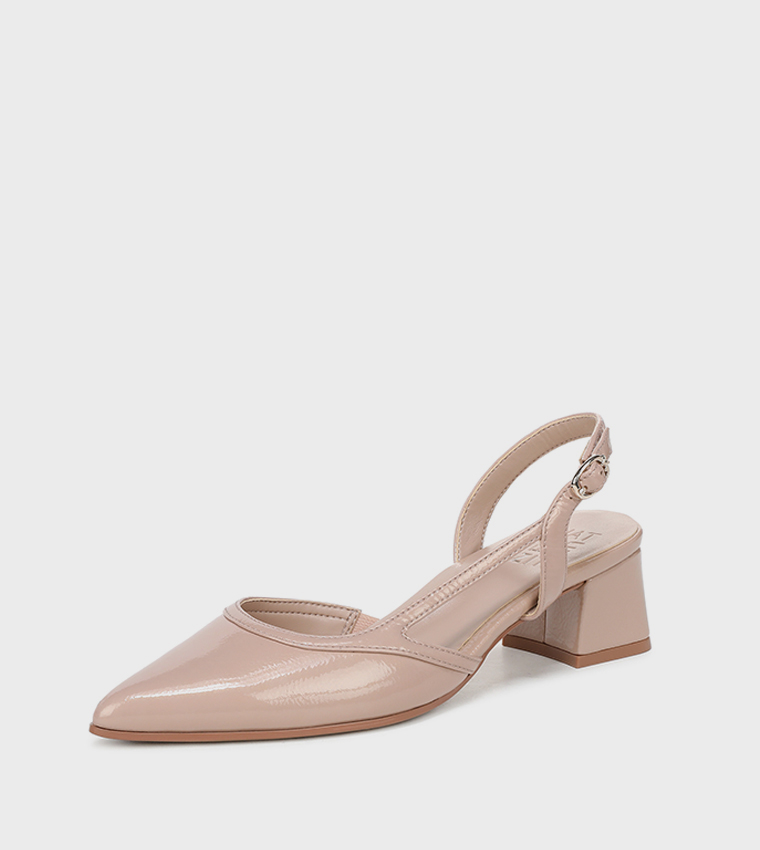 MILA Pointed Toe Block Heel Pumps