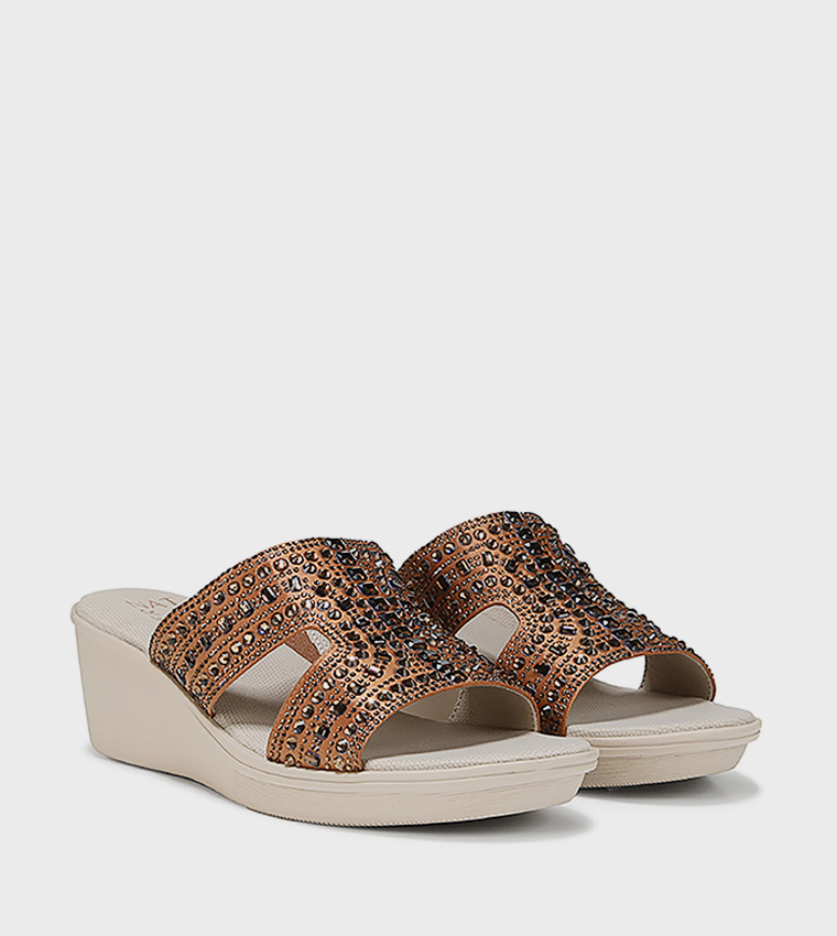 ROMIA Embellished Wedge Sandals