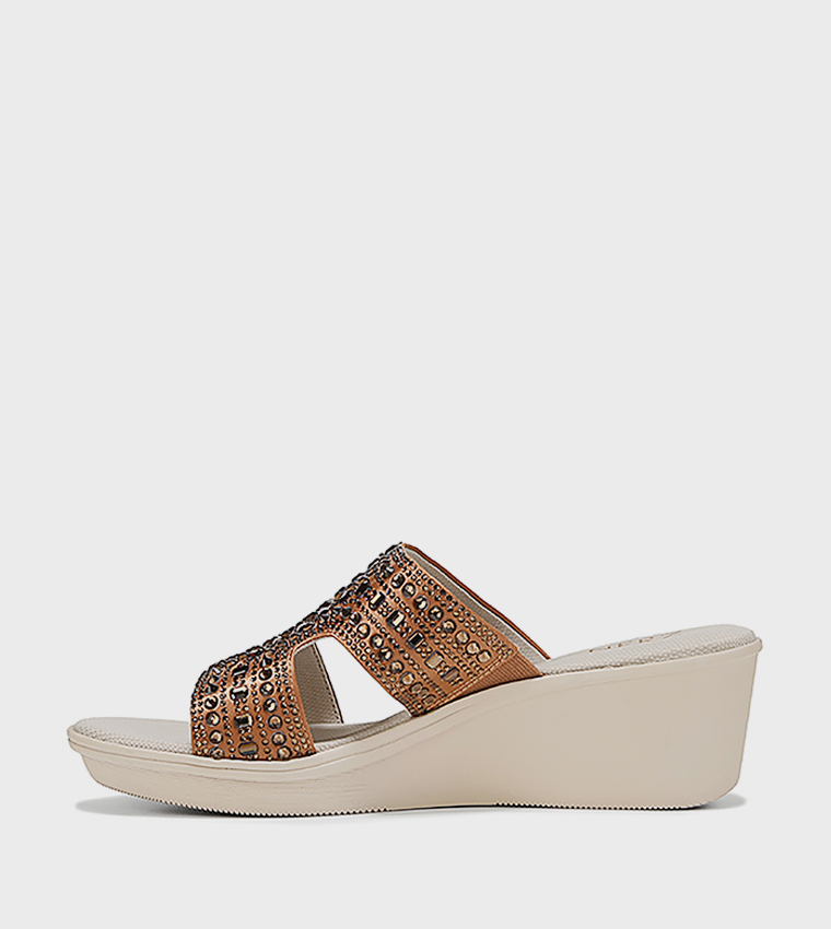 ROMIA Embellished Wedge Sandals