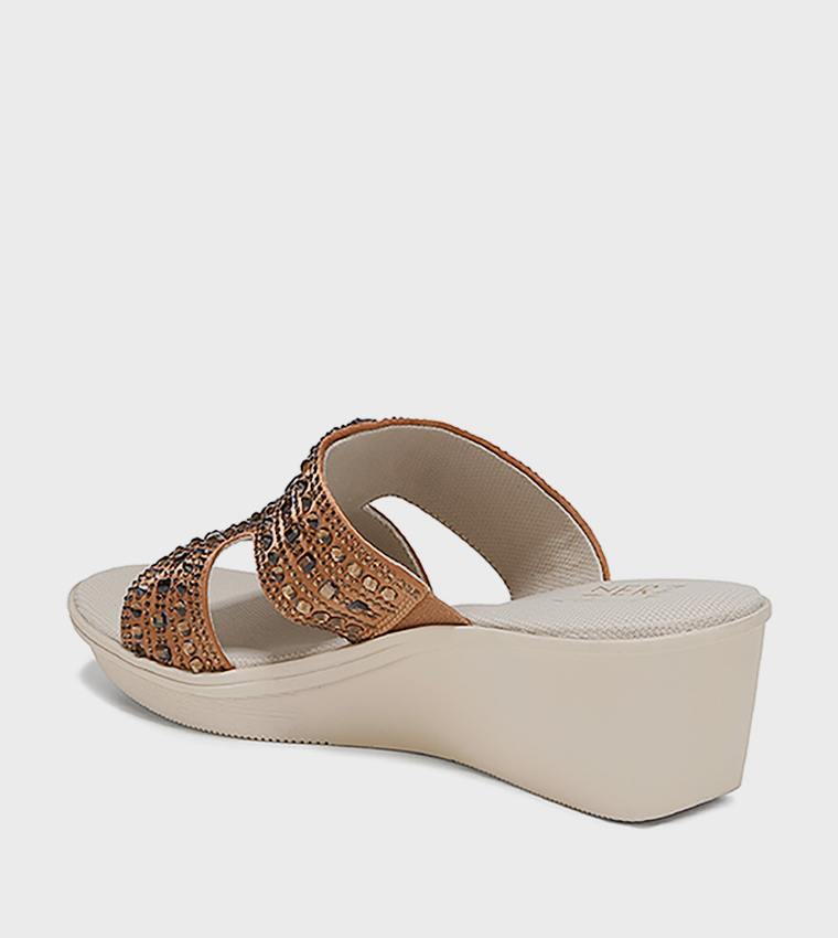 ROMIA Embellished Wedge Sandals