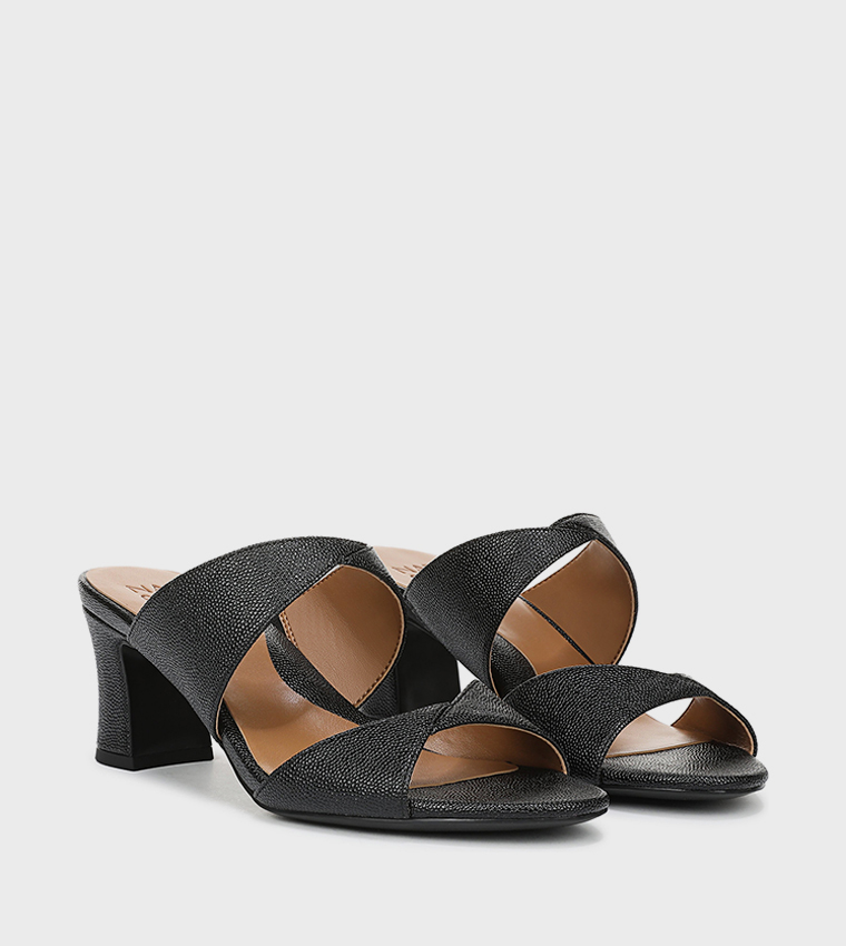 NESSA Textured Block Heel Sandals