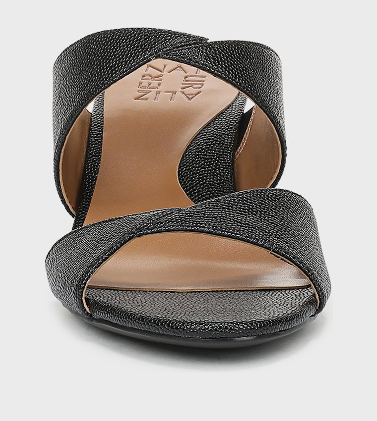 NESSA Textured Block Heel Sandals