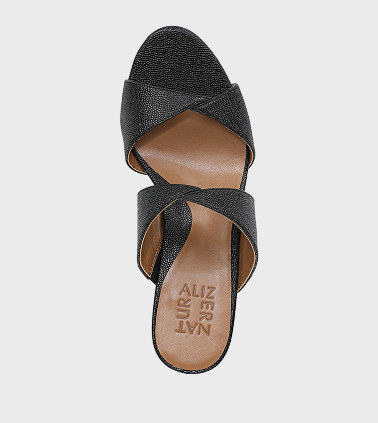 NESSA Textured Block Heel Sandals