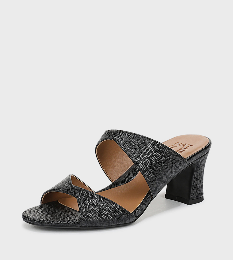 NESSA Textured Block Heel Sandals