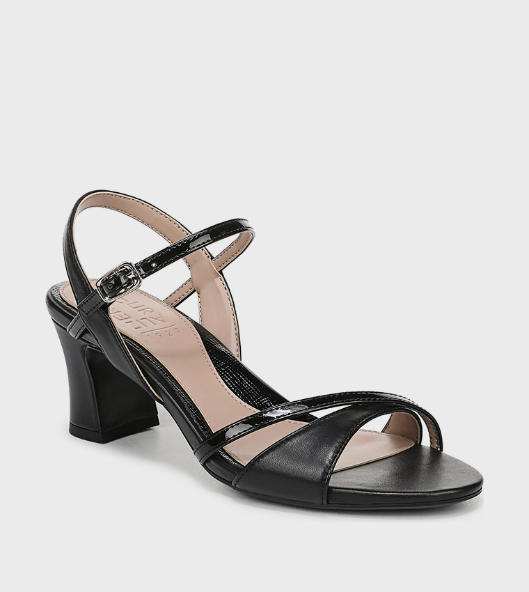 NATREY Crossover Strap Ankle Loop Heeled Sandals