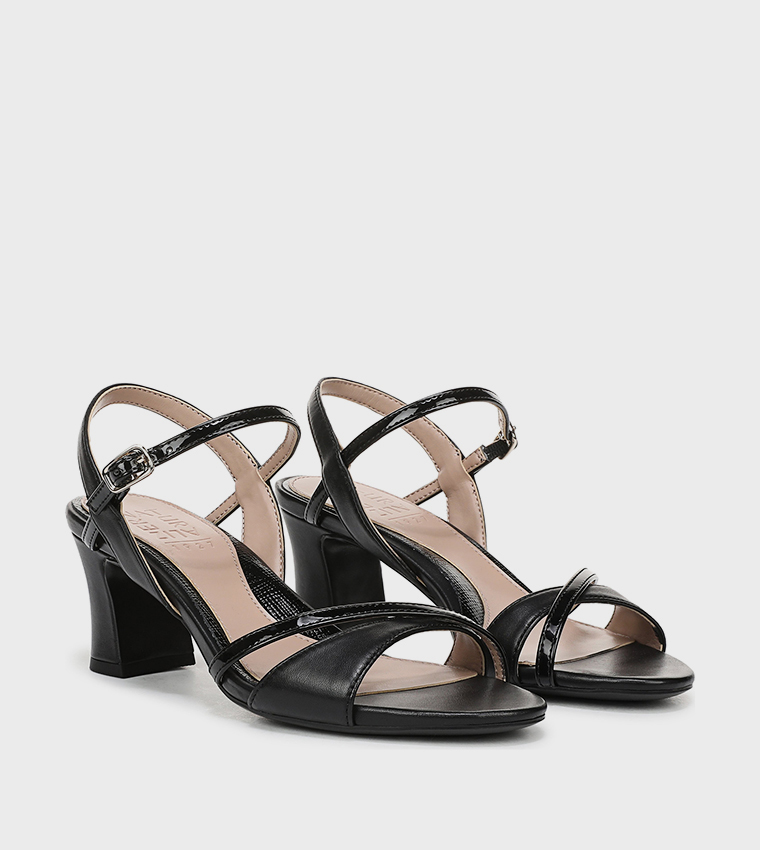 NATREY Crossover Strap Ankle Loop Heeled Sandals