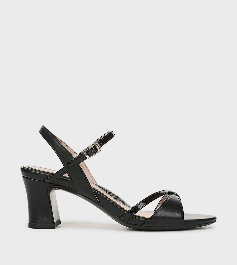 NATREY Crossover Strap Ankle Loop Heeled Sandals