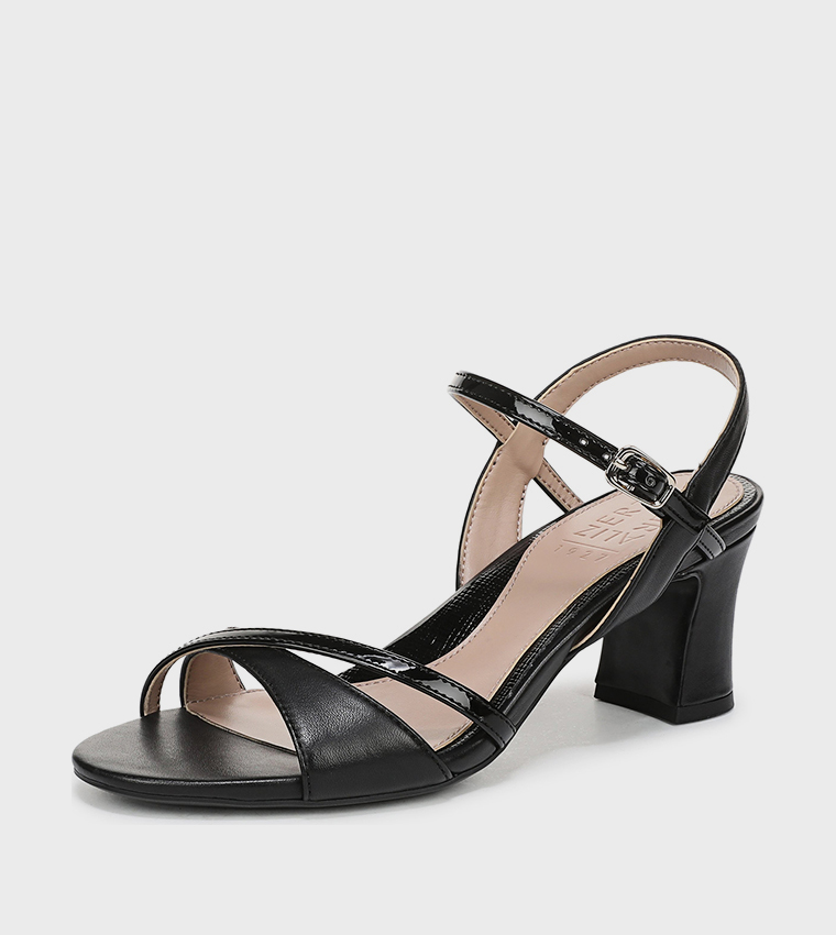 NATREY Crossover Strap Ankle Loop Heeled Sandals