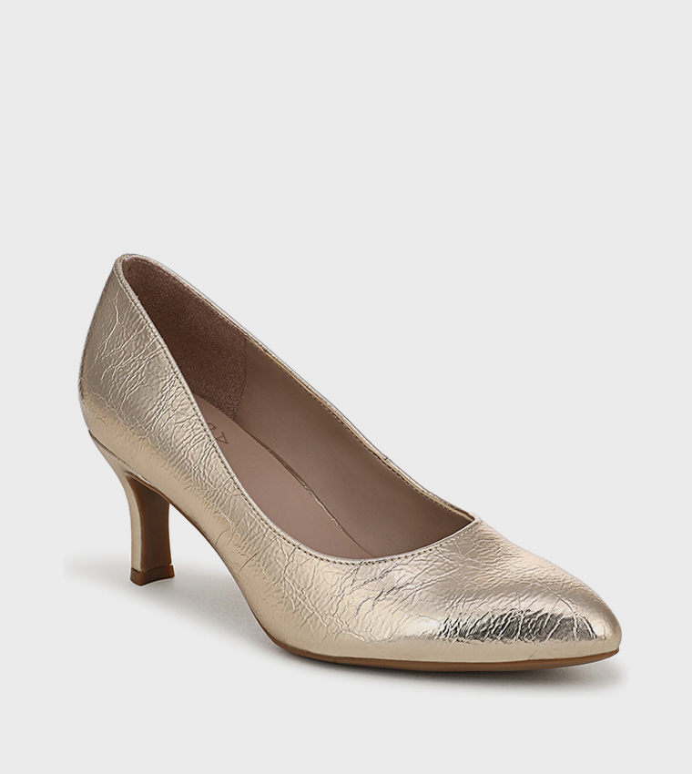 حذاء كعب بنقشة 