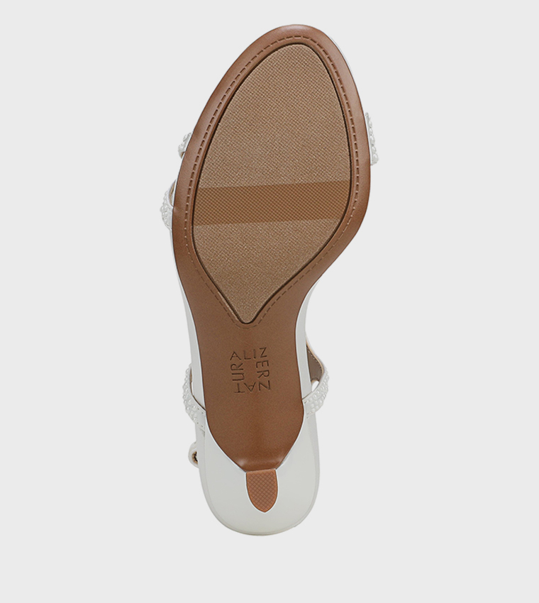 NATRULY-PEARL Textured Slingback Heeled Sandals