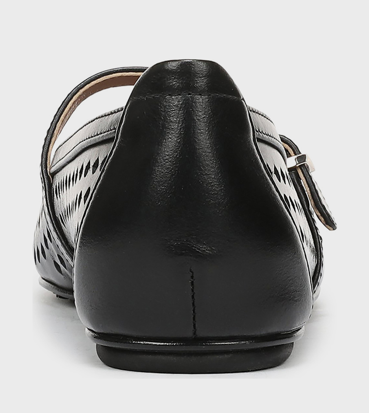 NAARIA-PERF Laser Cut Round Toe Mary Jane Shoes