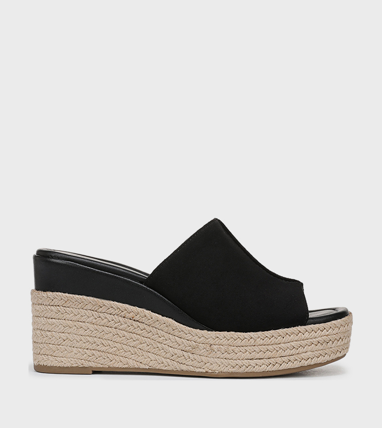 NAHAUTESS Peep Toe Espadrille Wedges