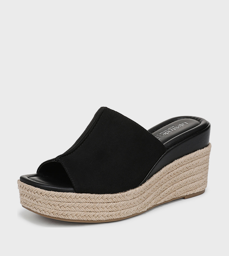NAHAUTESS Peep Toe Espadrille Wedges