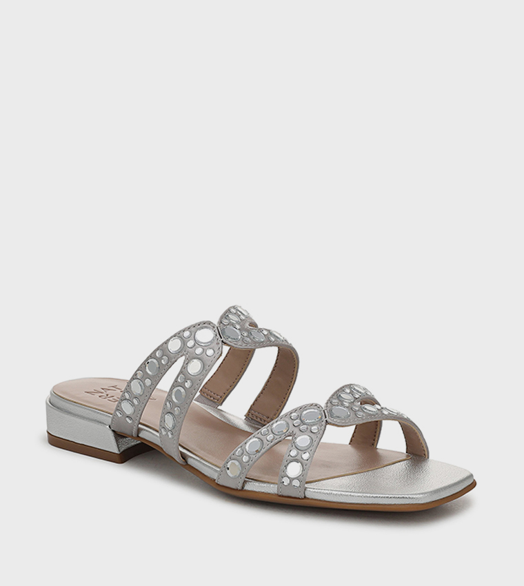 FRIDAY Embellished Low Heel Sandals