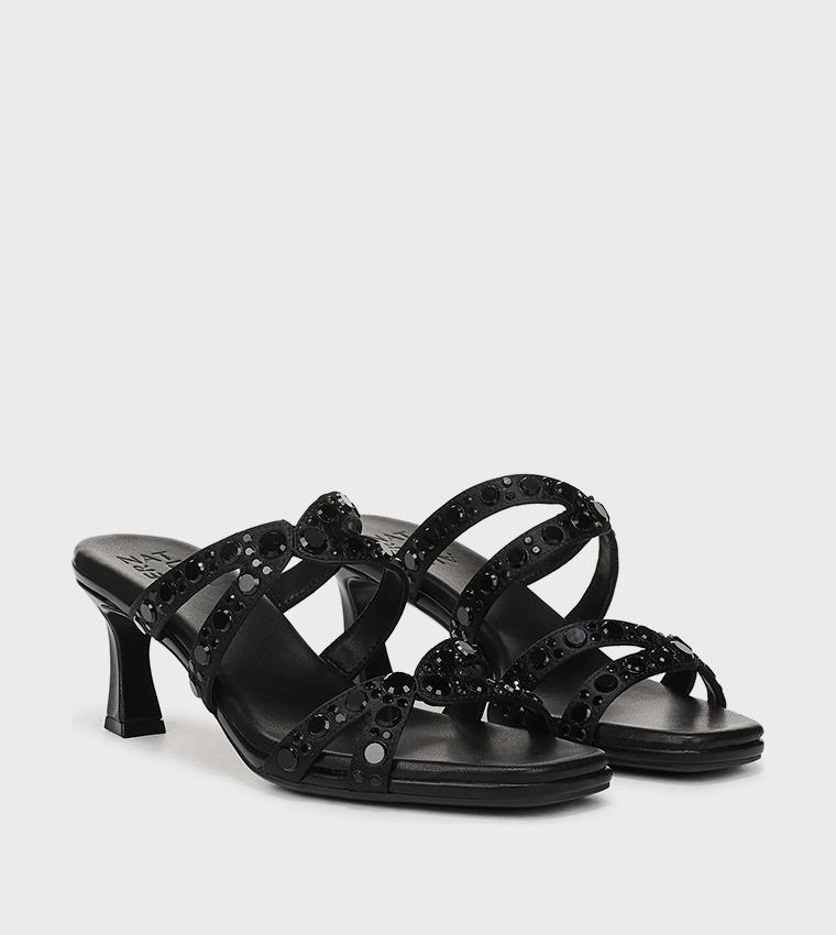 NAKIMI Embellished Open Toe Heeled Sandals