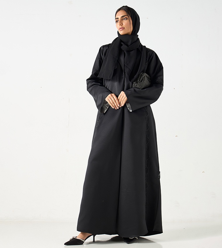 اتش ام  عباية - أسود Abayas