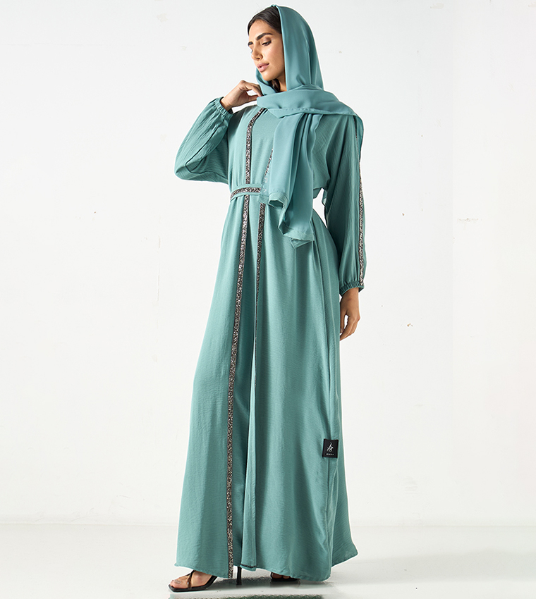 اتش ام  عباية - أزرق Abayas