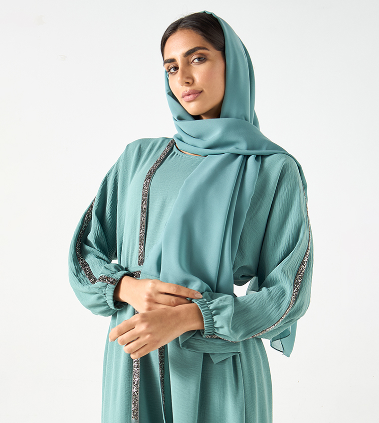 اتش ام  عباية - أزرق Abayas