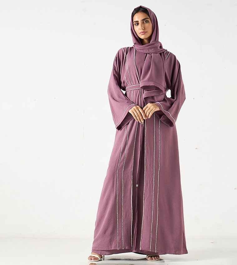 اتش ام  عباية - وردي Abayas