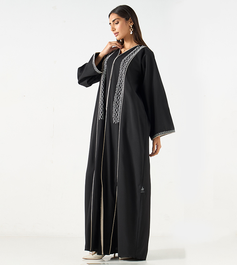 اتش ام  عباية - أسود Abayas