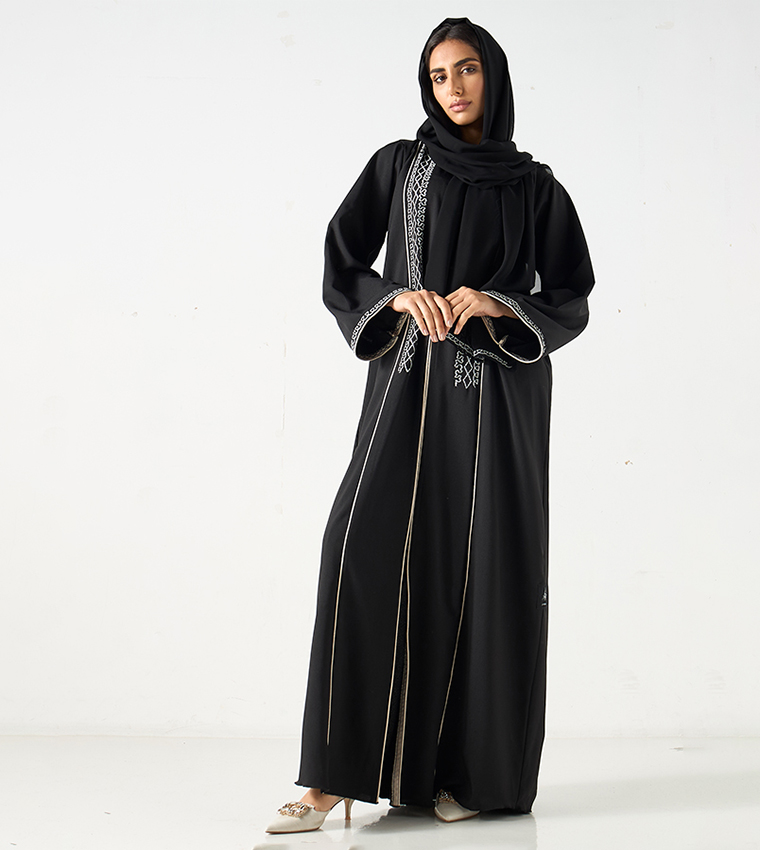 اتش ام  عباية - أسود Abayas
