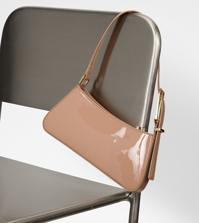 JABELLE Glossy Zip Shoulder Bag