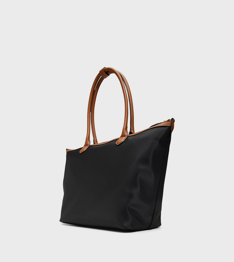 JETTIE Contrast Detail Tote Bag