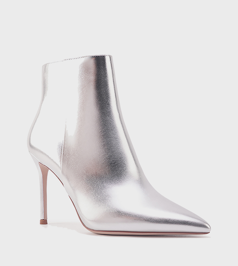 JULES Metallic Pointed Toe Ankle Boots