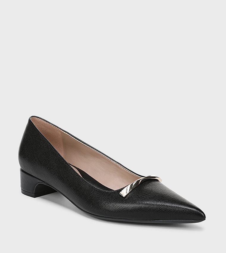 RUMI Textured Pointed Toe Ballerinas