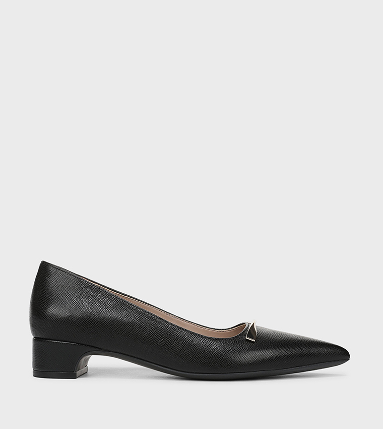 RUMI Textured Pointed Toe Ballerinas