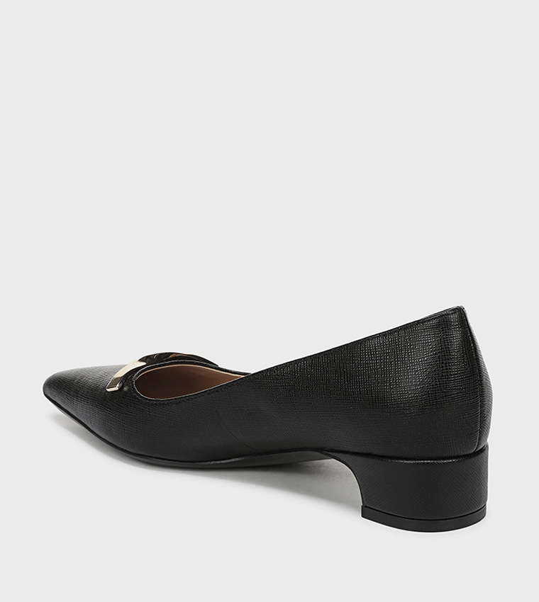 RUMI Textured Pointed Toe Ballerinas